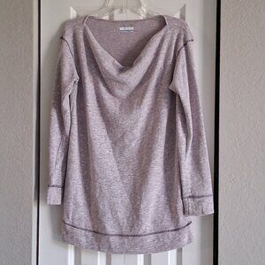 Columbia Purple Fleck Long Sleeve Tunic Cowl/Drape Neck Pull-Over Women's Size M